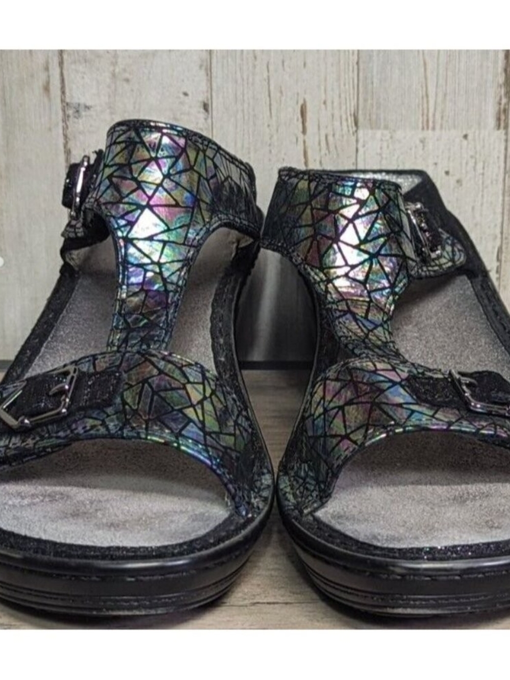 Alegria Lara Iridescent Sandals Euro 41 Us 10 Wedge Cushioned